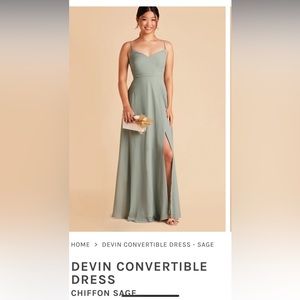 Sage bridemaids dress with slit